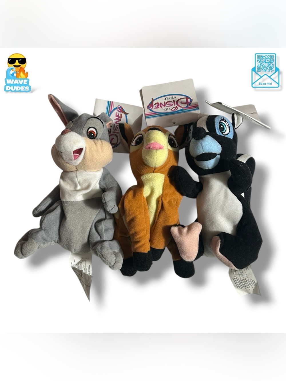 The Disney Store Bambi, Thumper & Flower Mini Plush Set